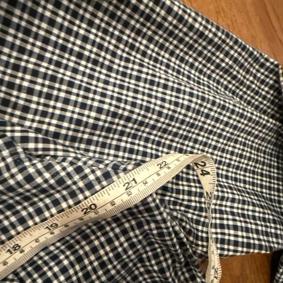 Banana Republic blue plaid western style button down large 16-16.5 - Picture 6 of 10